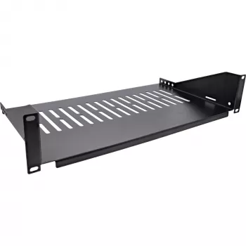 Rack shelf InLine 19 inch 250mm 20kg 2U RAL 9005 Must