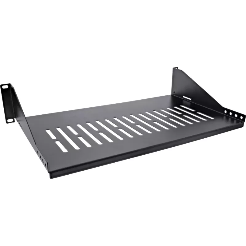 Rack shelf InLine 19 inch 250mm 20kg 2U RAL 9005 Must
