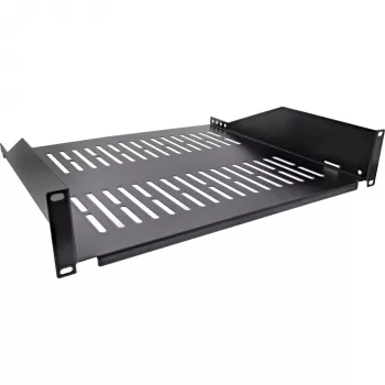 Rack shelf InLine 19 inch 400mm 20kg 2U RAL 9005 Must