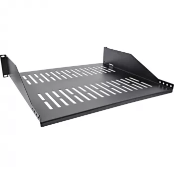 Rack shelf InLine 19 inch 400mm 20kg 2U RAL 9005 Must