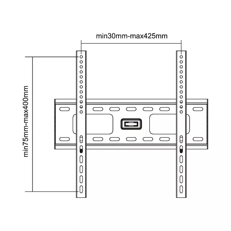 InLine seinakinnitusklamber TFT/LED/Plasma 81–140 cm 32–55 tolli, max 75 kg