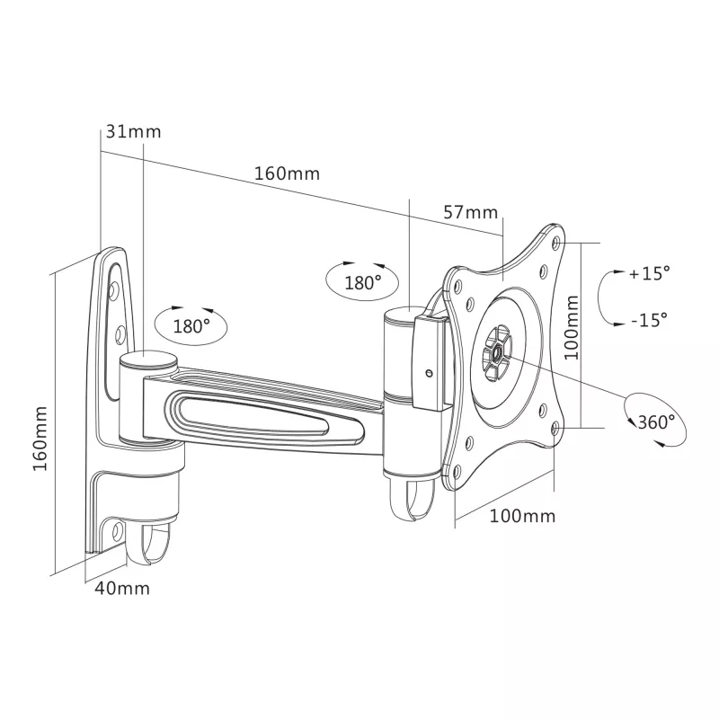 Seinakinnitus InLine 23106D monitoridele kuni 27 tolli