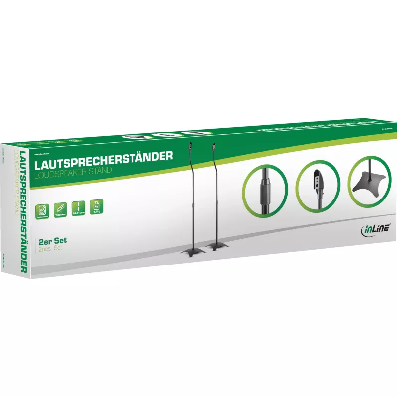 Kõlaripõrandastatiiv InLine 23126C 68-110cm must 2 tk