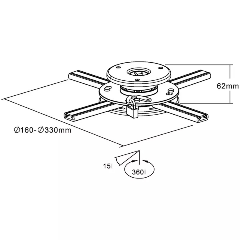 InLine seinakinnitusega projektori / beameri kronstein max 20 kg