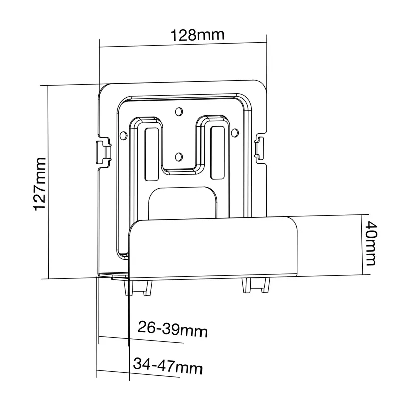 Passiivne hoidik InLine 23152B meedia striimimiskastile 26-39mm