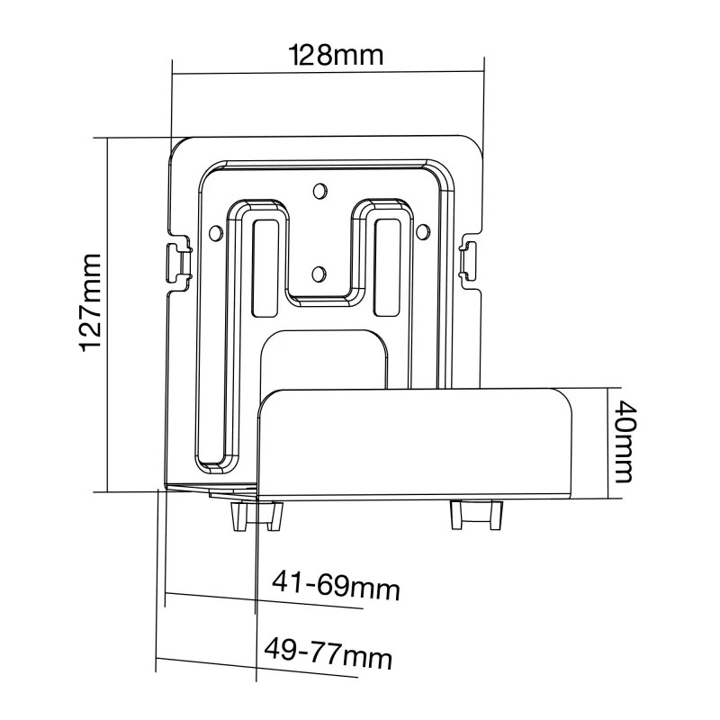 Passiivne hoidik InLine 23152C meedia striimimiskastile 41-69mm
