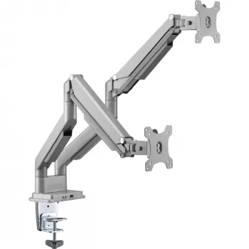 InLine lauakinnitus koos tõstuki ja USB/Audio-ga, 2 monitorile kuni 81cm (32 tolli) 9kg, hõbedane