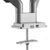 InLine lauakinnitus koos tõstuki ja USB/Audio-ga, 2 monitorile kuni 81cm (32 tolli) 9kg, hõbedane