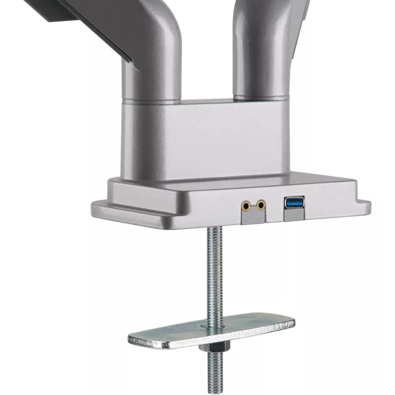 InLine lauakinnitus koos tõstuki ja USB/Audio-ga, 2 monitorile kuni 81cm (32 tolli) 9kg, hõbedane