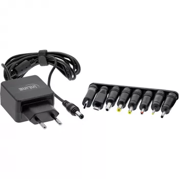 InLine universaalne toiteplokk, 5V / 15W, 8 vahetatava pistikuga, Micro-USB, USB-C
