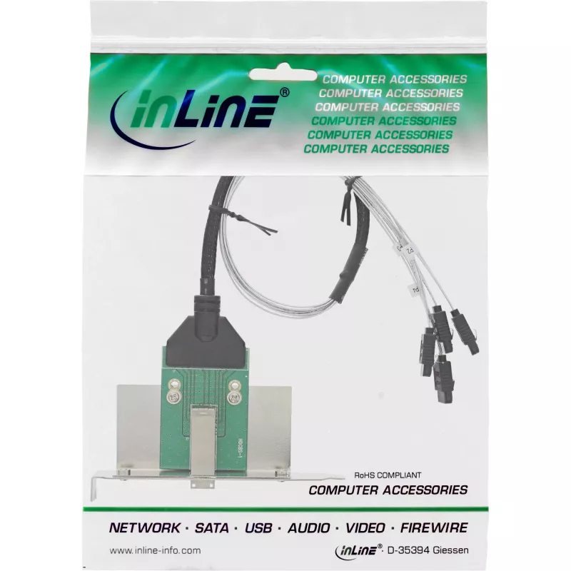 SATA liidesekaart InLine SFF-8644 4x SATA