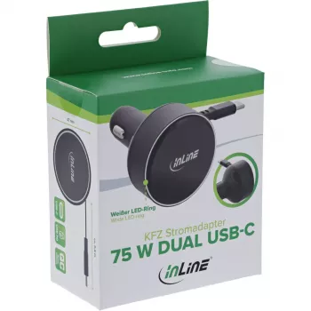 InLine 31502R mobiilseadme laadija Universal Must Sigarisüütaja Kiirlaadimine Auto