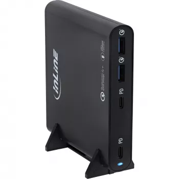 InLine USB toiteplokk, GaN-laadija, 4-portine, 2x USB-C + 2x USB-A, 120W, valge