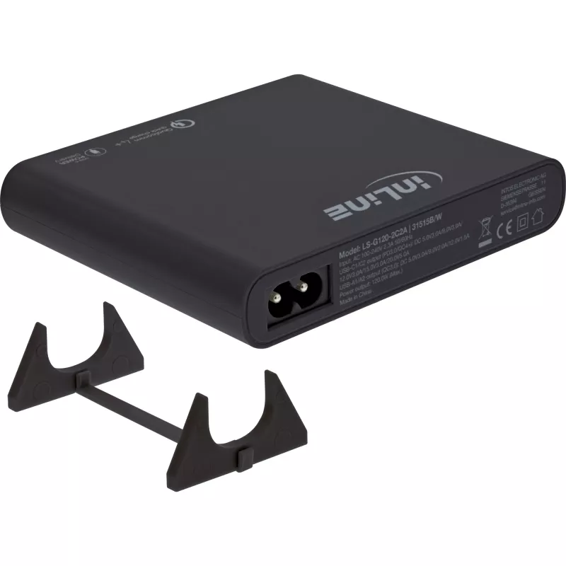 InLine USB toiteplokk, GaN-laadija, 4-portine, 2x USB-C + 2x USB-A, 120W, valge
