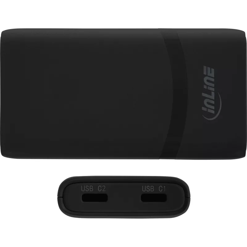 USB toiteadapter laadija InLine 31519B kahe USB-C 65W toiteadapter kahe USB-C pordiga