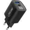 InLine USB PD toiteplokk, GaN laadija, 2-pordiline, USB-C + USB-A, 30 W, ekraaniga