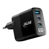 InLine USB PD toiteplokk, GaN laadija, 3 pordiga, USB-C + USB-A, 65 W, ekraaniga