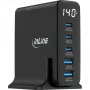 InLine USB PD toiteplokk, GaN laadija, 5 pordiga, USB-C + USB-A, 140 W, ekraaniga