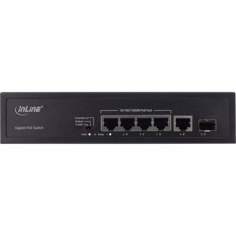 Haldamata kommutaator InLine PoE+ Gigabit võrgu kommutaator 5 porti 4x PoE+ 1xSFP 1 Gb/s lauaarvuti