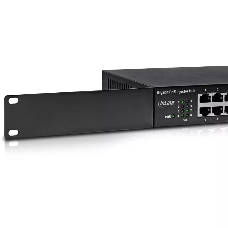 InLine PoE+ Gigabit võrgusisestusjaotur 8 porti (8x PoE+), 1Gb/s, 19 tolli 1U