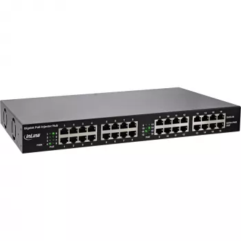 InLine PoE+ Gigabit Injector Hub 16 Port PoE+, 19 inch1U, kronsteinid kaasas, 2 ventilaatorit