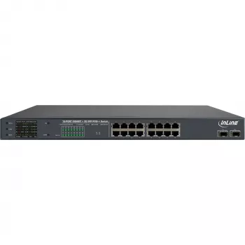 InLine PoE+ Gigabit võrgulüliti 24 porti, 1 Gb/s, 2xSFP, 19 inch 1U (sh kronsteinid)