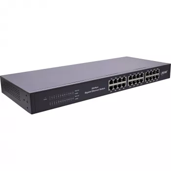 InLine Gigabit võrgukommutaator 24-pordiline, 1Gb/s, 48,26cm (19 tolli), 1U, metall, ventilaatorita