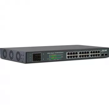 InLine PoE+ Gigabit võrgulüliti 24 porti, 1 Gb/s, 2xSFP, 19 inch 1U (sh. kronsteinid)