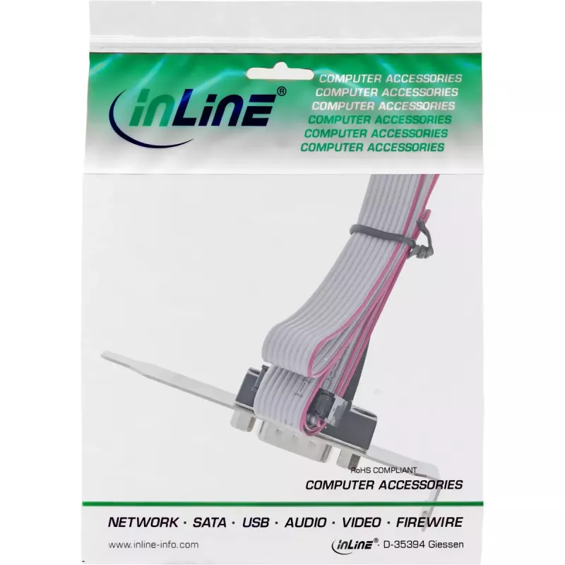 InLine pesakinnitusklamber DB9 isane 10-kontaktilise sisemise päisega otse 1:1 0,6 m