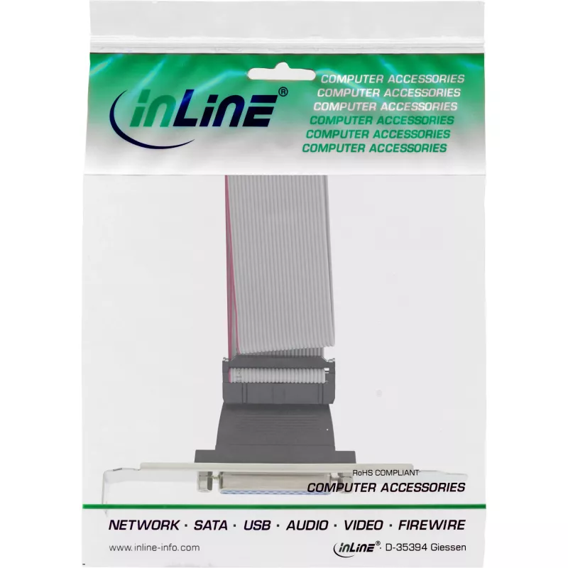 InLine Slot Bracket DB25 emane / 26-kontaktiline pesa, 0,34 m, hulgipakendis