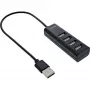 InLine USB 2.0 4-pordiline jaotur, Type-A-pistik 4x Type-A emasele, must, 30cm, õhuke