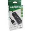 InLine USB 2.0 4-pordiline jaotur, Type-A-pistik 4x Type-A emasele, must, 30cm, õhuke
