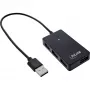 InLine USB 2.0 4-pordiline jaotur, A-tüüpi isane pistik 4x A-tüüpi emasesse pistikusse, must, 30 cm