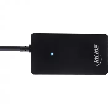 InLine USB 2.0 4-pordiline jaotur, A-tüüpi isane pistik 4x A-tüüpi emasesse pistikusse, must, 30 cm