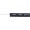 InLine USB 2.0 4-pordiline jaotur, A-tüüpi isane pistik 4x A-tüüpi emasesse pistikusse, must, 30 cm