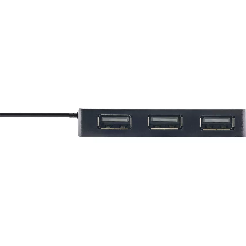 InLine USB 2.0 4-pordiline jaotur, A-tüüpi isane pistik 4x A-tüüpi emasesse pistikusse, must, 30 cm