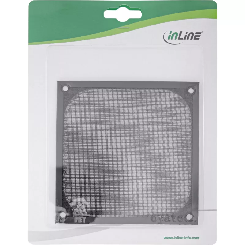 InLine Ventilaatorivõre, alumiiniumfilter, must, 120x120mm