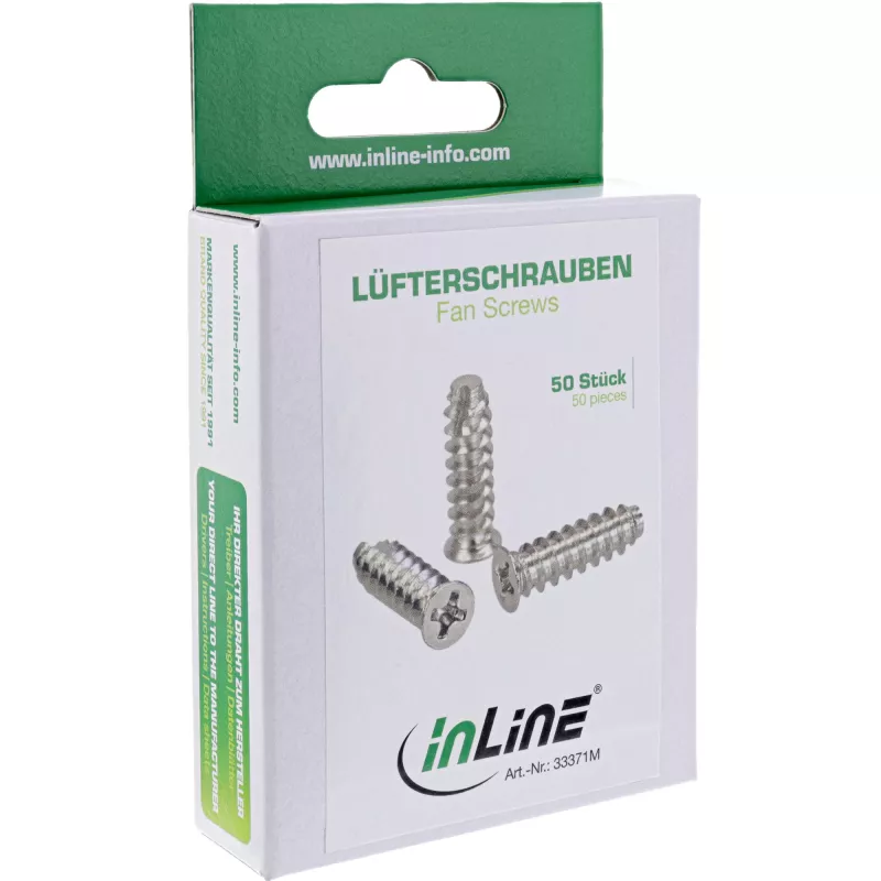 InLine ventilaatorikruvid 5x16mm hõbedased 50 tk pakend