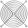 InLine Fan Grill Metal, must, 140x140mm