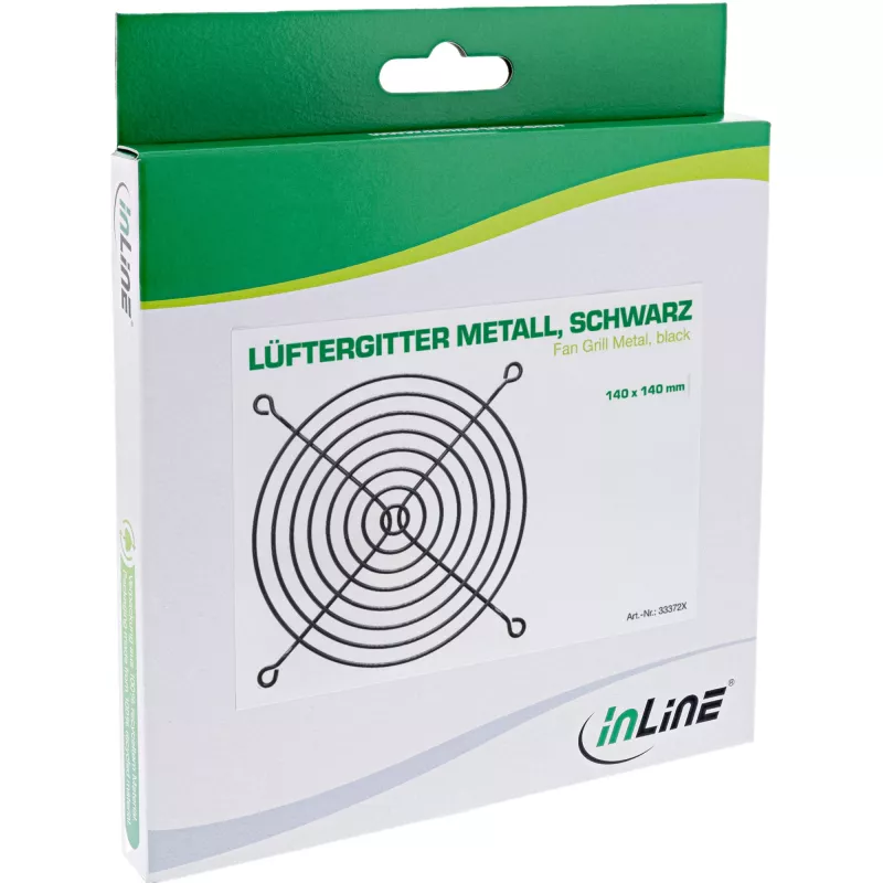 InLine Fan Grill Metal, must, 140x140mm