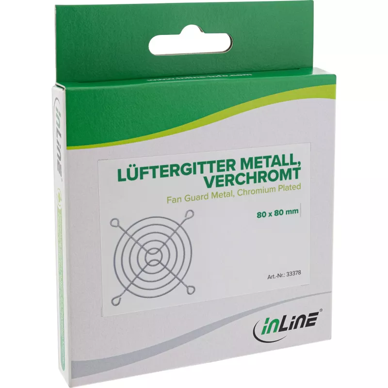 InLine Fan Guard Metal Chromium Plated, 80x80mm