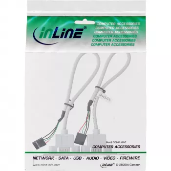 InLine Slot Bracket 2x USB 2.0 Type A-pesa kuni 2x 5 Pin sisemine päis 0,3 m