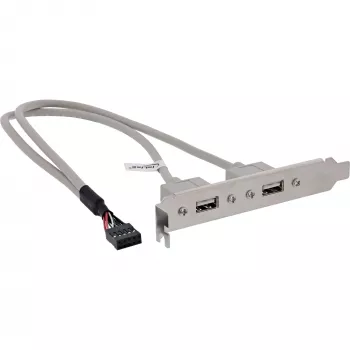 InLine USB 2.0 pesa kronstein 2x USB Type A-pesa 1x 10Pin pistikule 0,35m