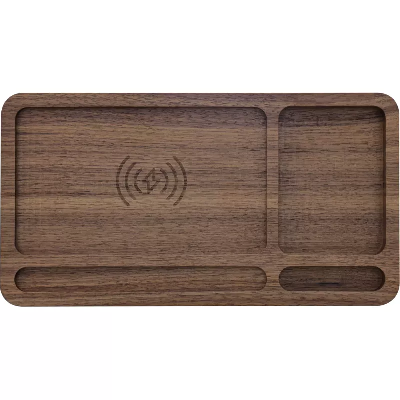 Korraldaja InLine WoodCharge Qi-laadimispinnaga USB-toiteallikas