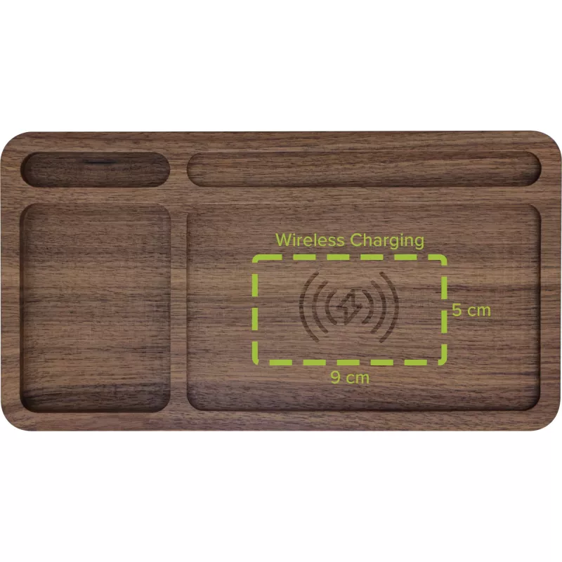Korraldaja InLine WoodCharge Qi-laadimispinnaga USB-toiteallikas