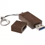 InLine USB 3.0 mälupulk, pähklipuust puidust, võtmehoidjaga, 8 GB