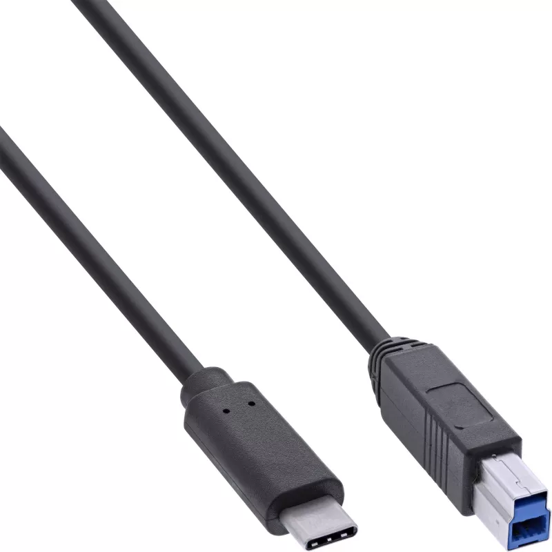 InLine USB 3.2 Gen.1 7-pordine jaotur, alumiiniumkorpusega, must, 2,5 A toiteplokiga