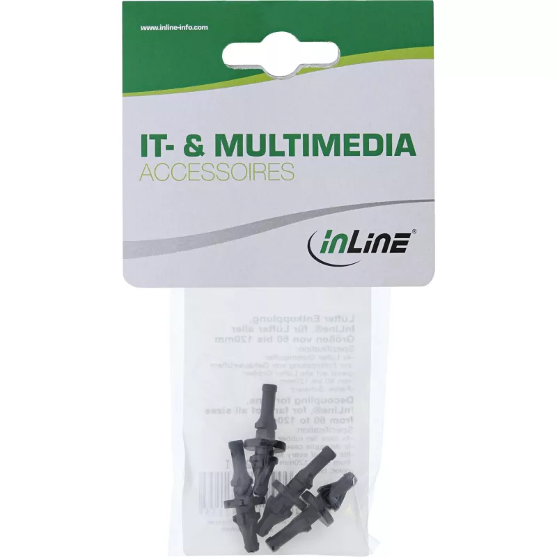 InLine ventilaatori lahtisidestus, igas suuruses 60–120 mm ventilaatoritele, 4 tk pakendis