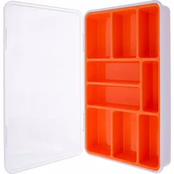 InLine väikeste osade karp, 9 sektsiooni, 290x185x45mm, oranž
