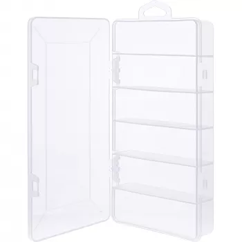 InLine väikeste komponentide karp, 6 vaheseina, 206x107x33mm, läbipaistev
